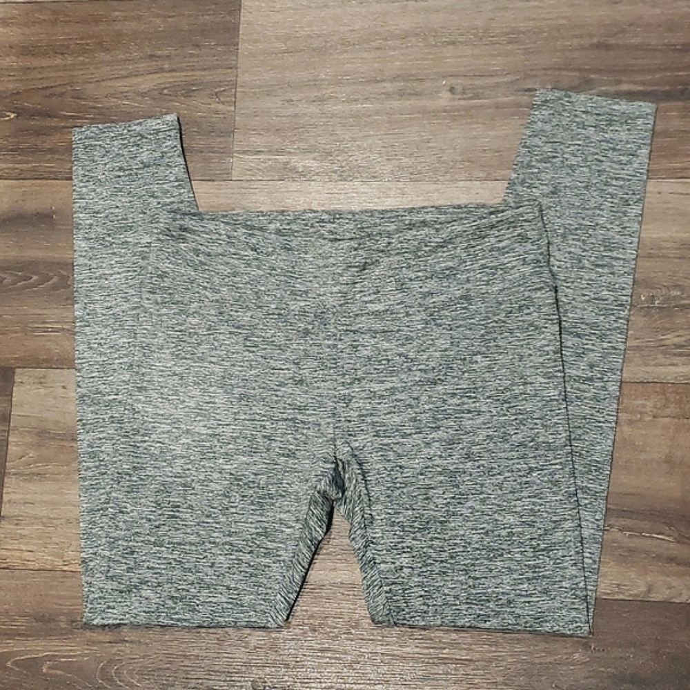 Yogareflex L Activewear Leggings Charcoal Gray/Silver Space Dyed NWOT